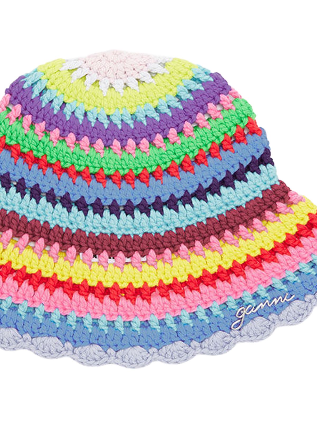 hat bucket crochet stripe multicolor  GANNI