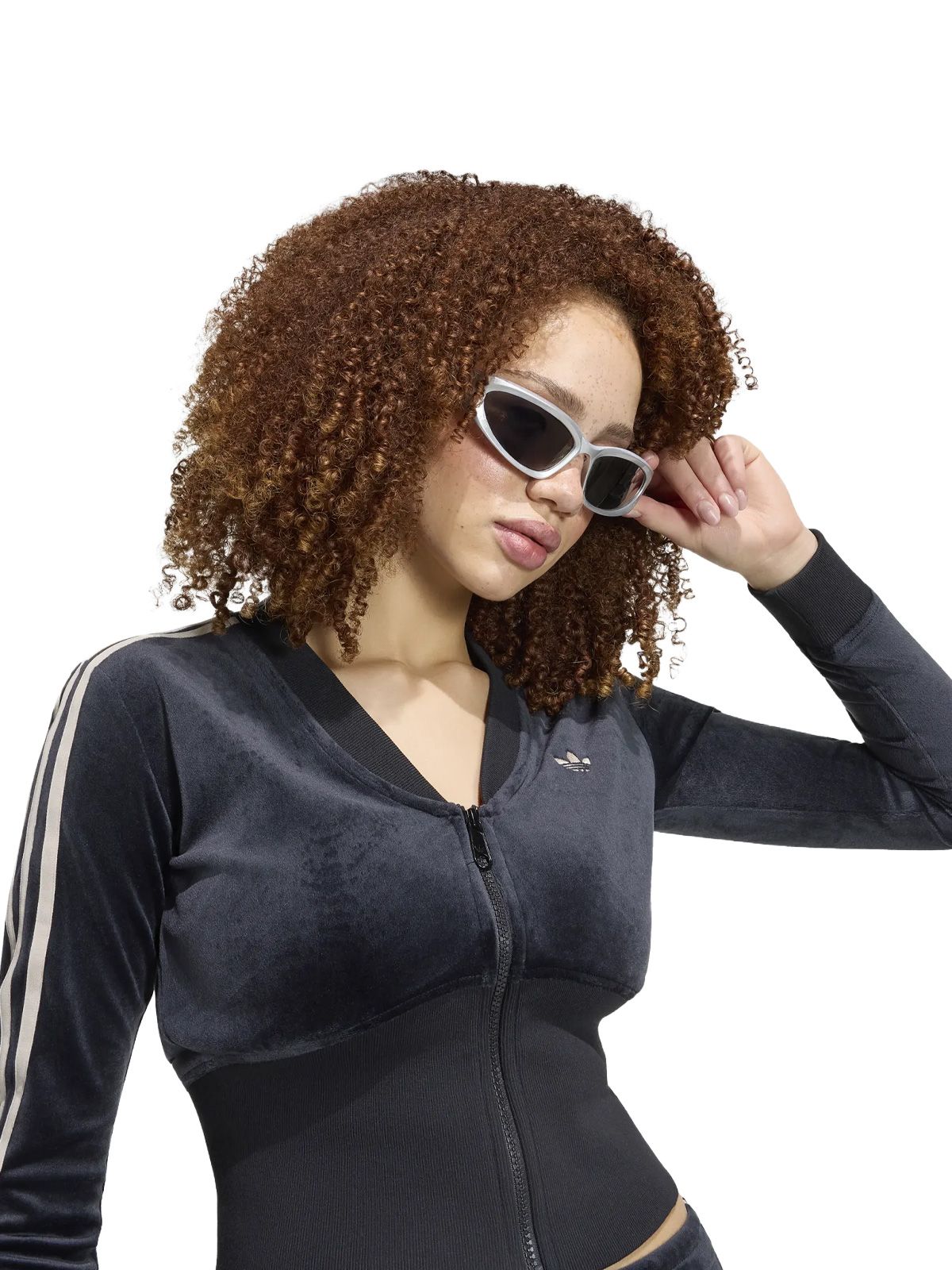 v neck tracktop black  ADIDAS ORIGINALS