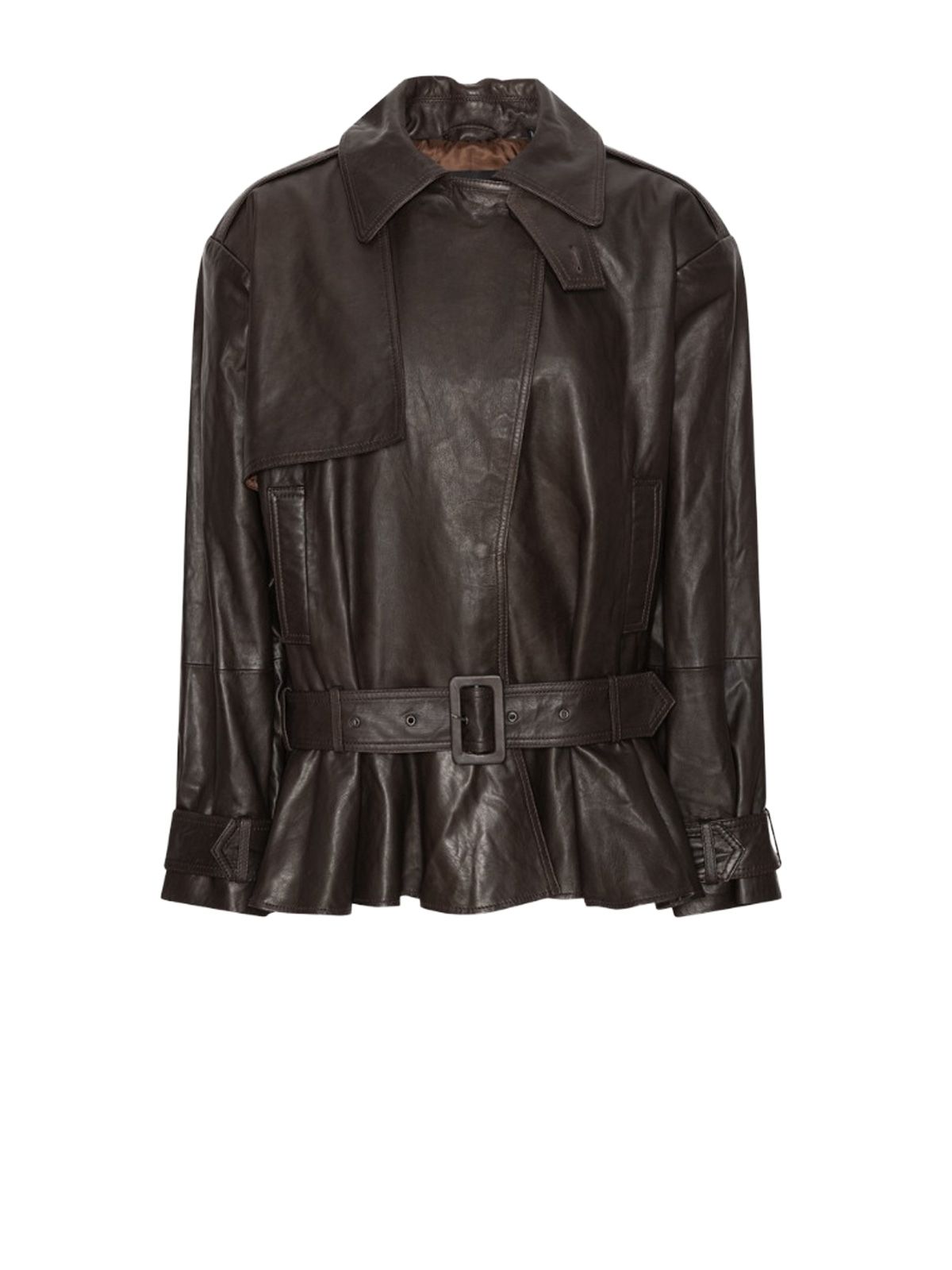 biker leather jacket brown 
