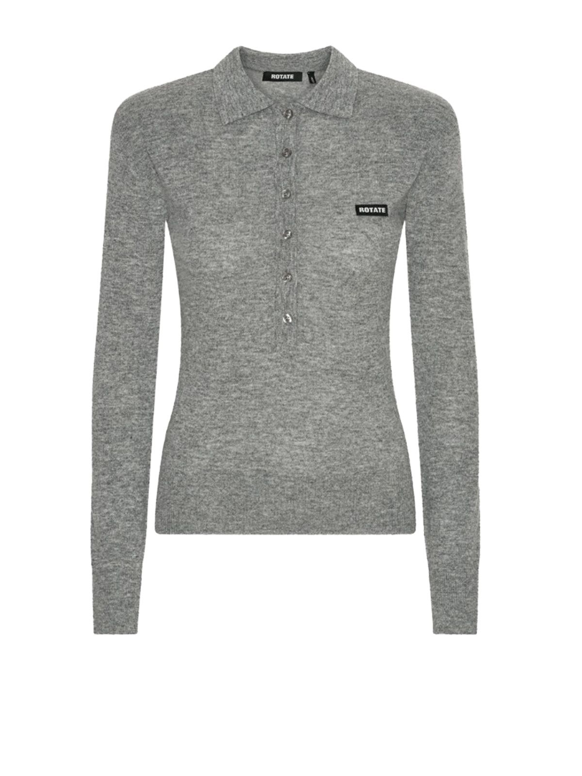 wool longsleeve polo grey