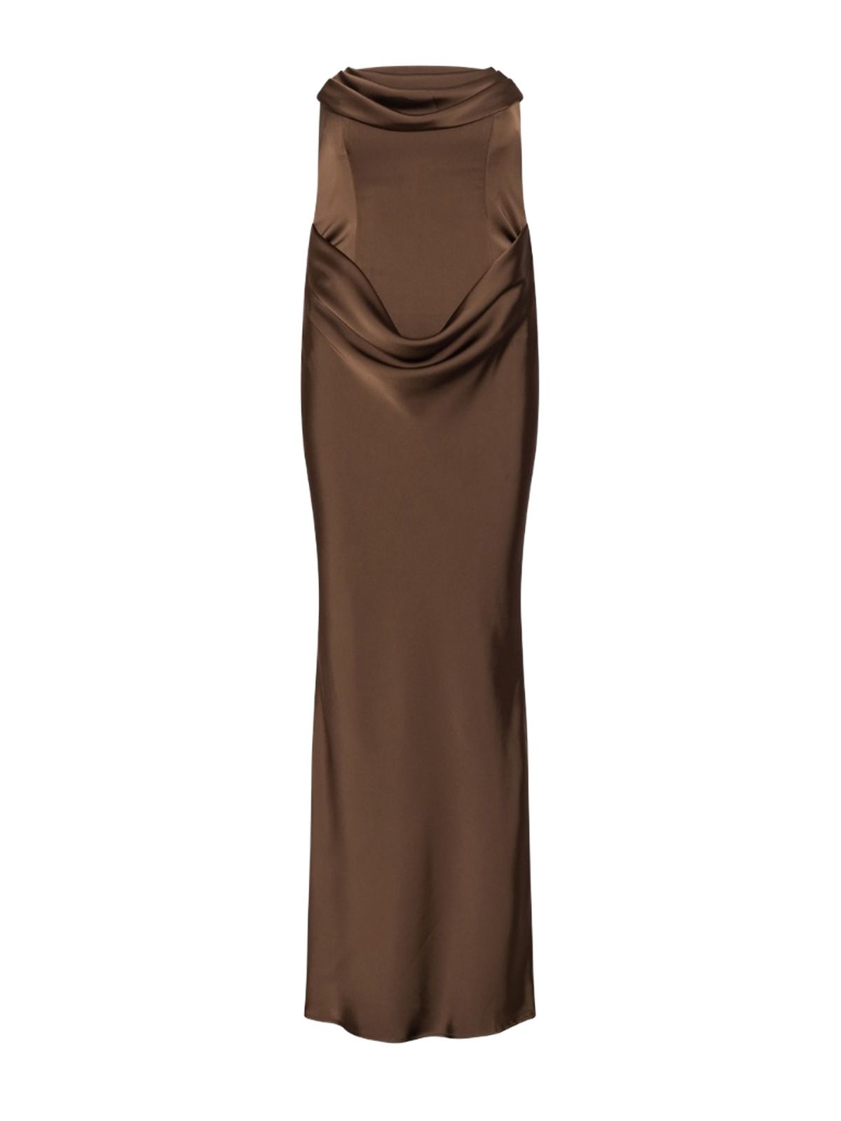 corsage long dress brown 