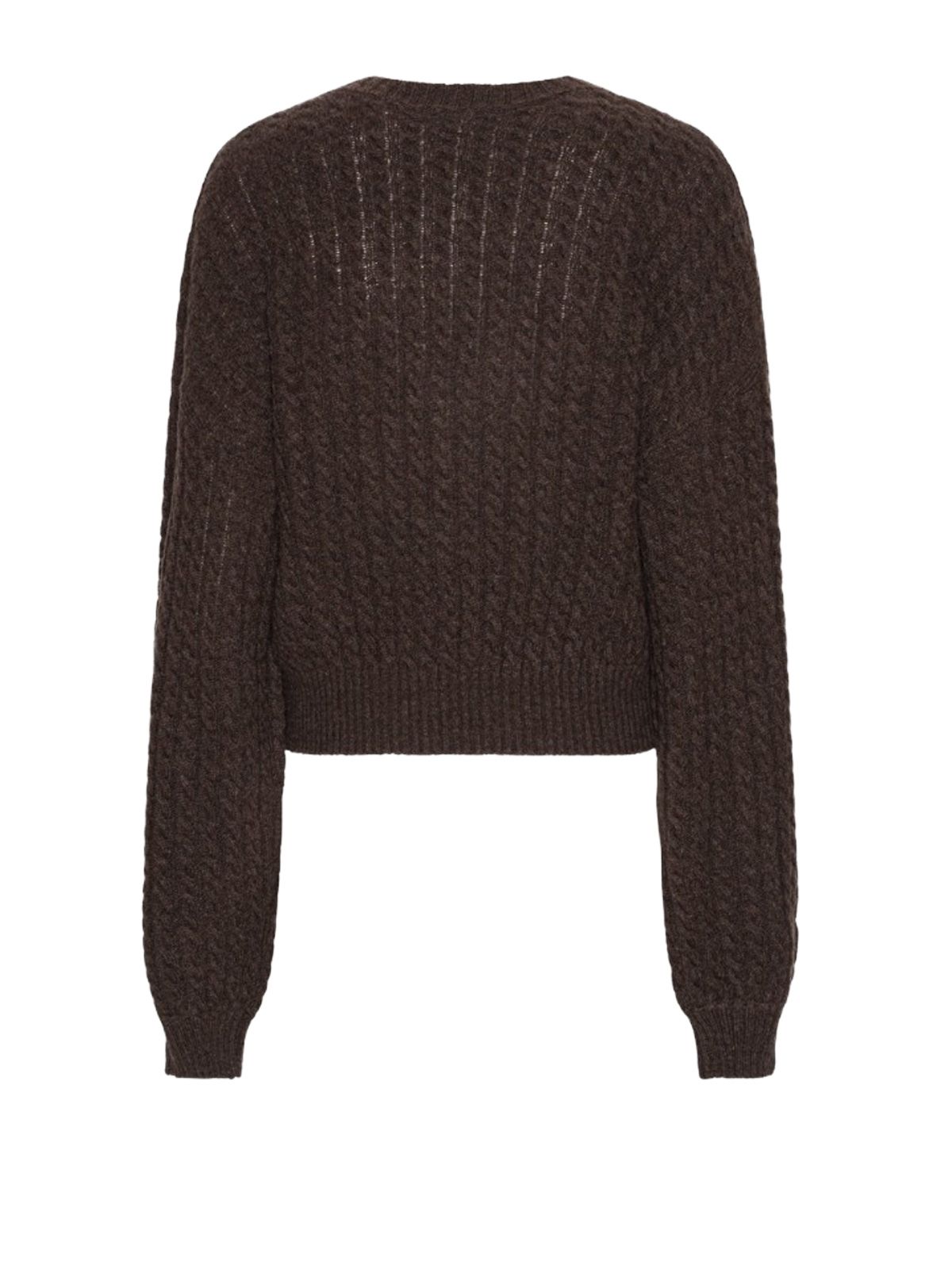 cable v-neck sweater brown  ROTATE