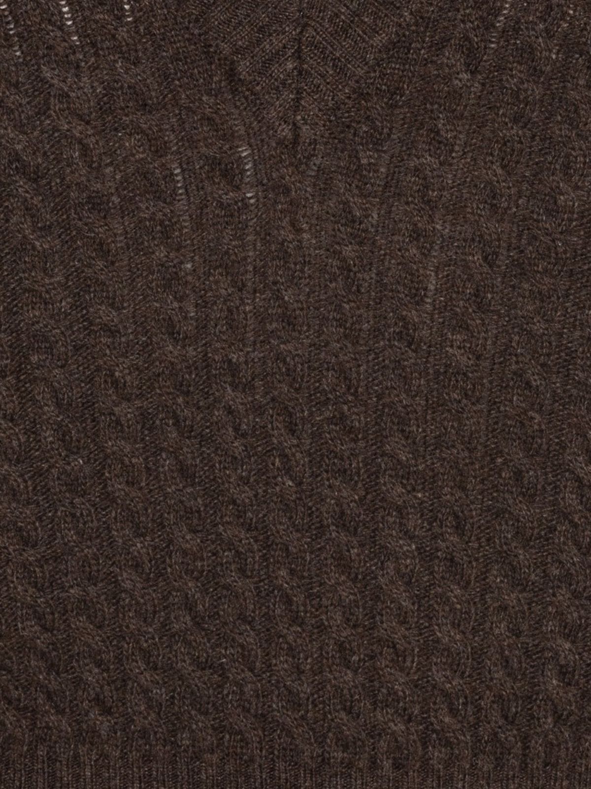 cable v-neck sweater brown  ROTATE
