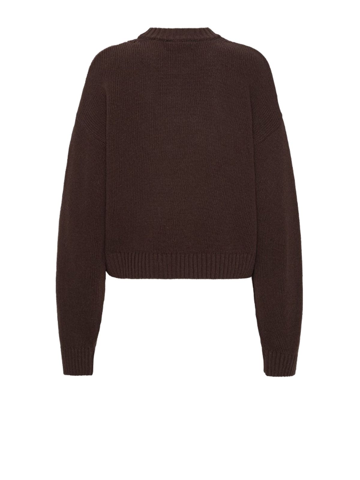 maglione girocollo marrone ROTATE