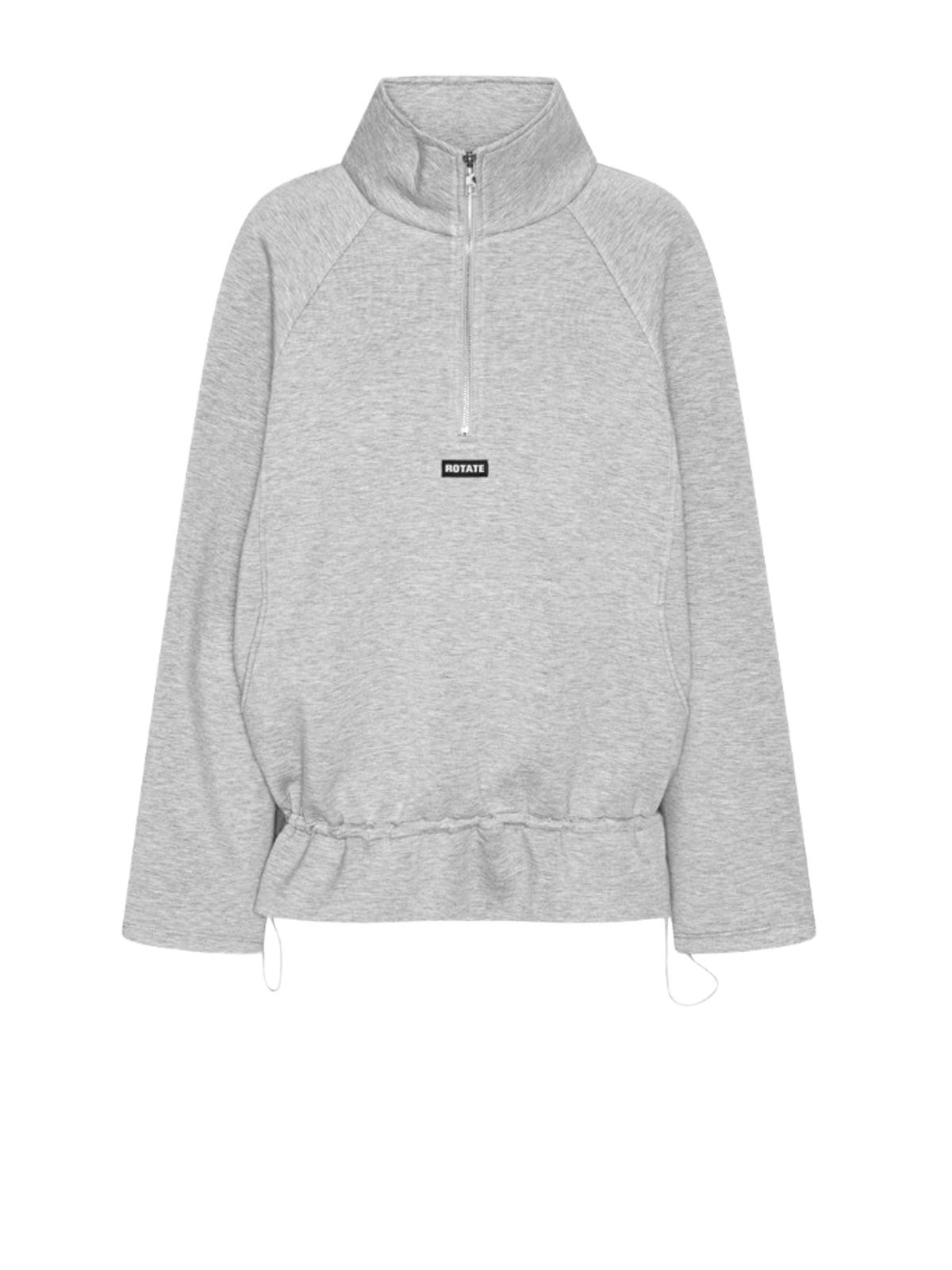 felpa con mezza zip grigia