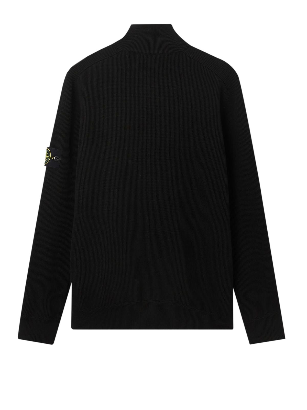 crew neck sweater with logo black STONE ISLAND
