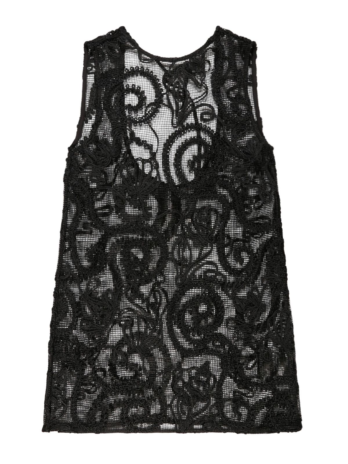 dress mini embroidered net boxy 