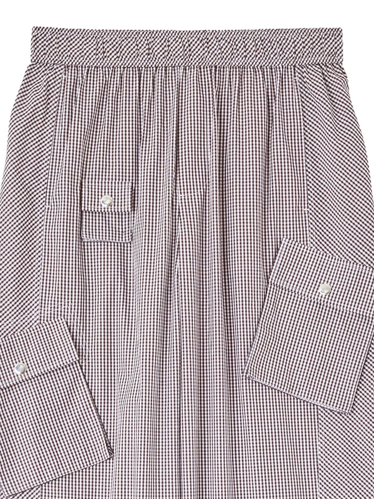 pantaloni cargo in cotone a quadri color caffè GANNI
