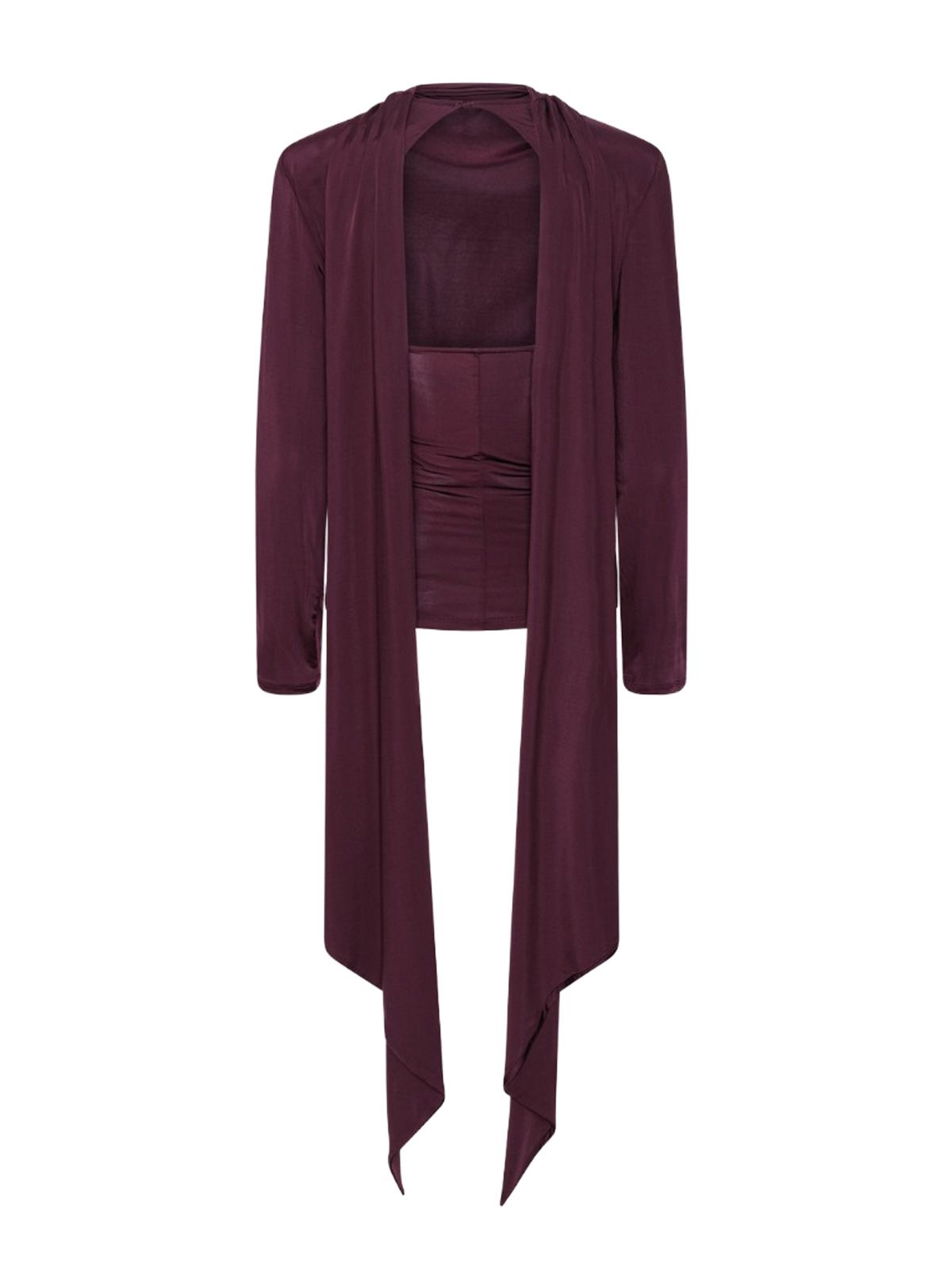 long sleeved scarf top bordeaux ROTATE