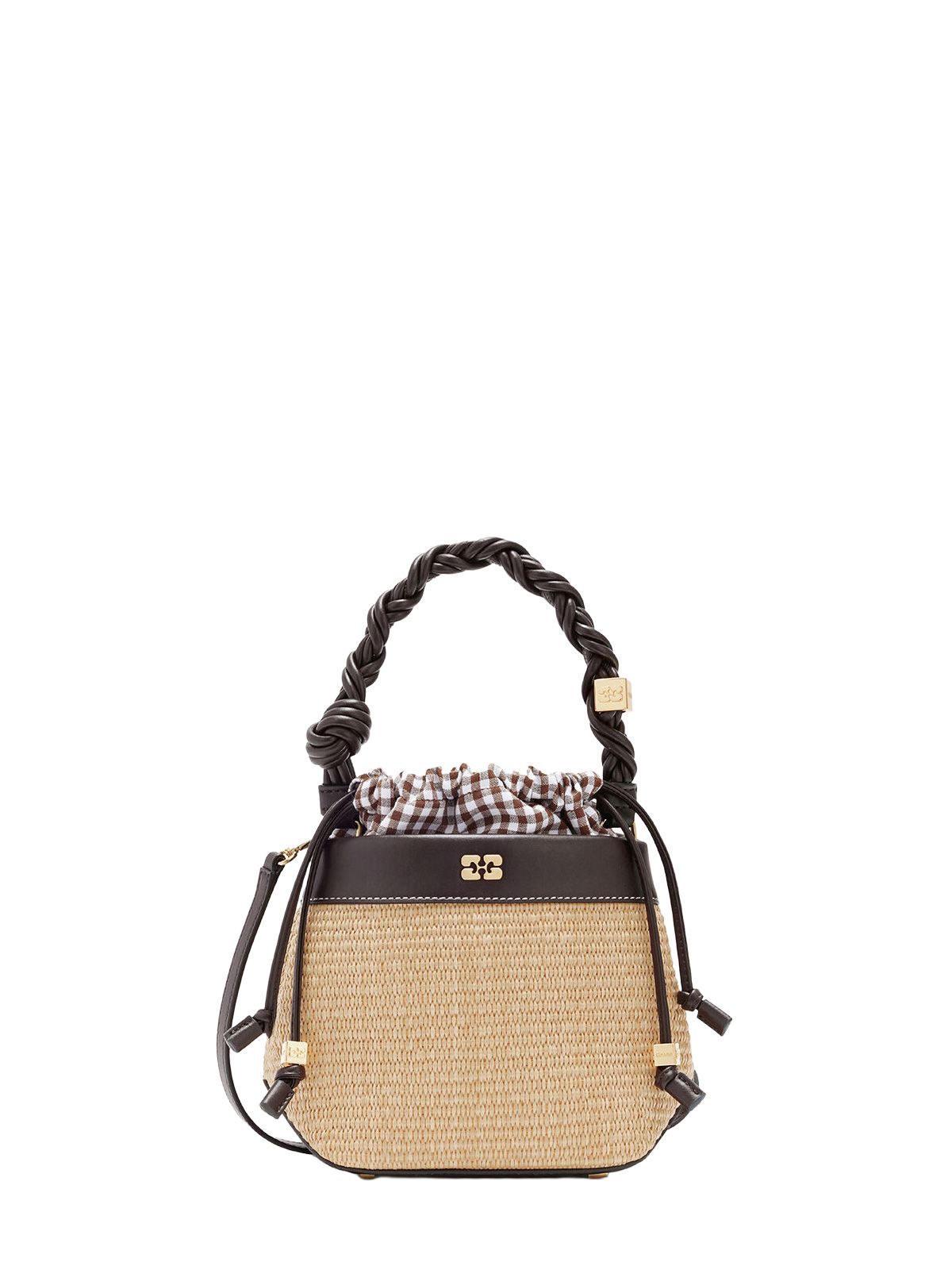 bag bou bucket raphia brown 