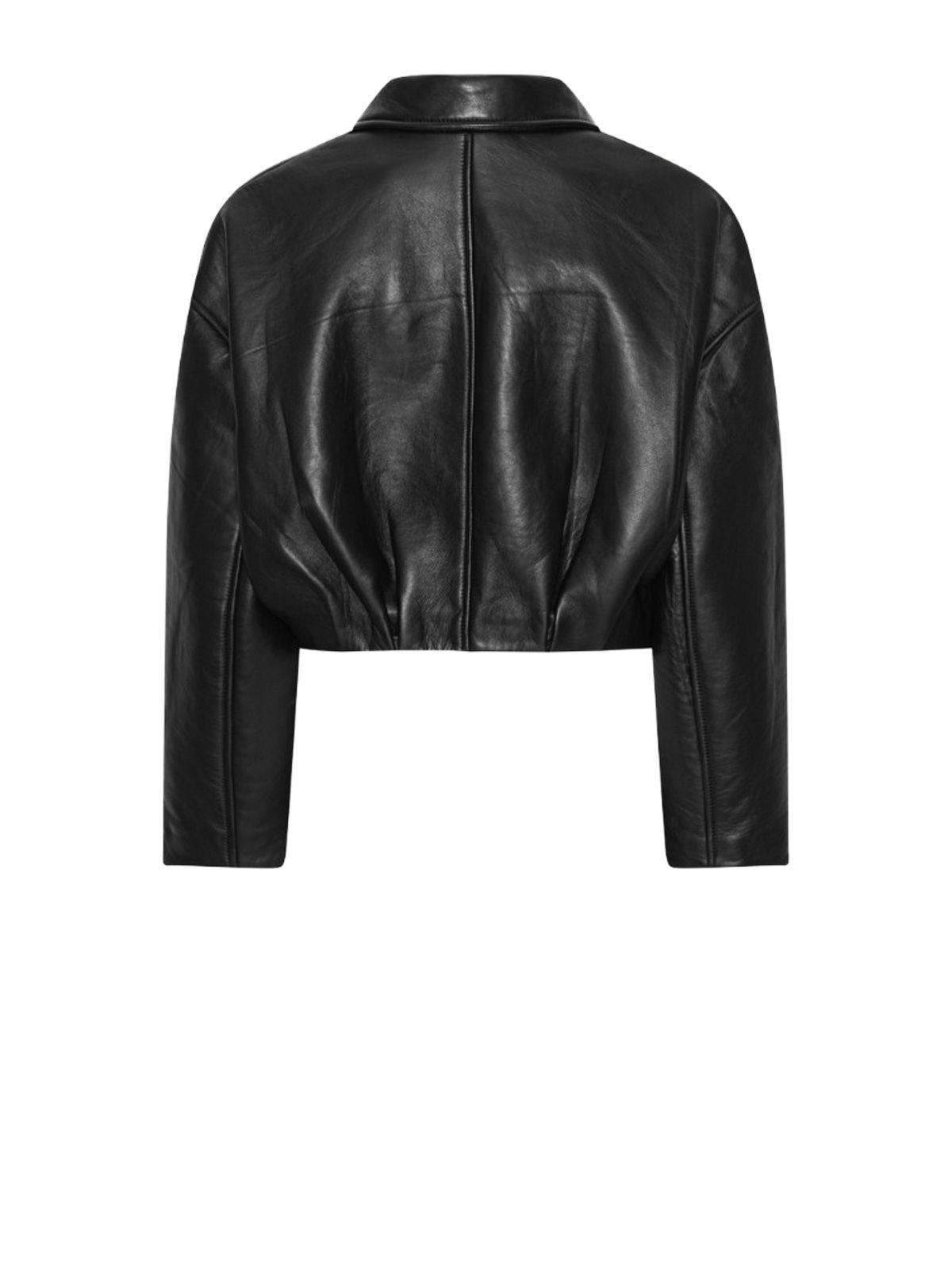 bonded boxy leather jacket black  ROTATE