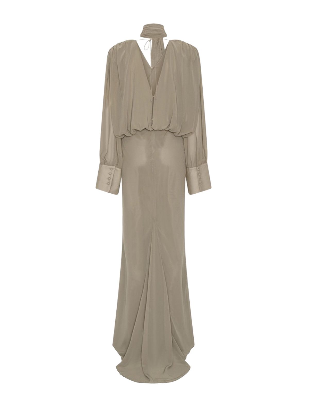 vestito chiffon ls maxi beige  ROTATE