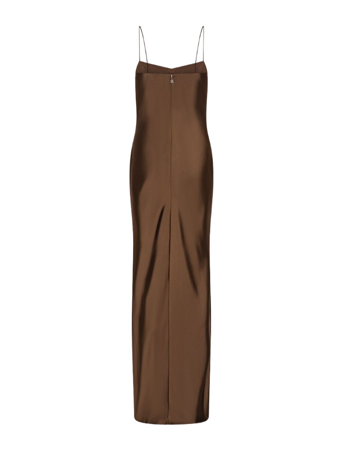 vestito satin maxi slip marrone ROTATE