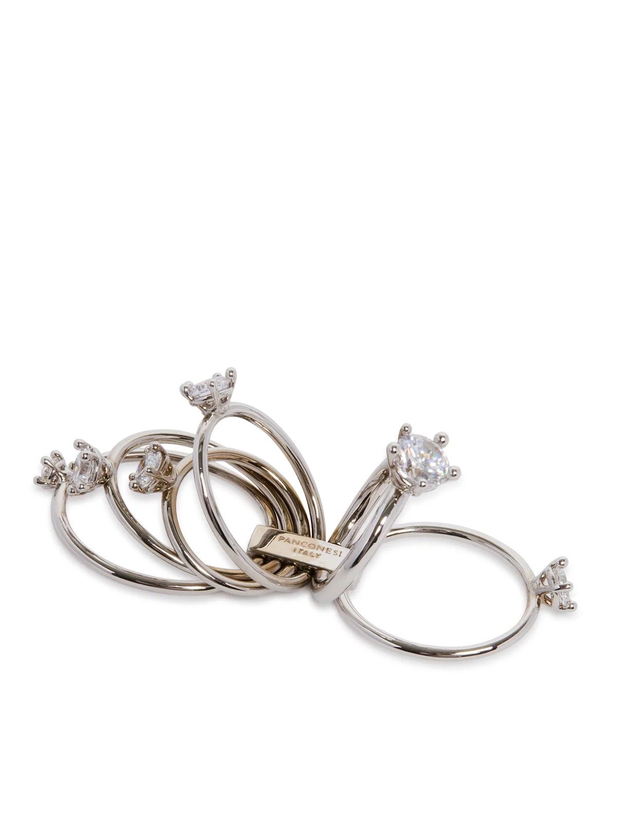 Silver diamond orbit ring PANCONESI