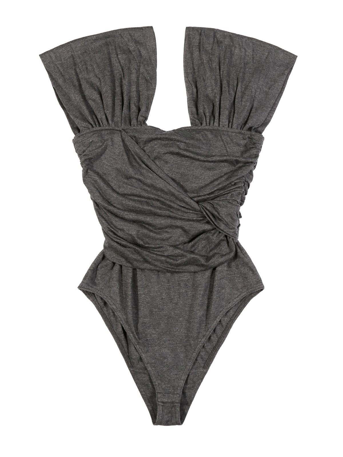 Body drappeggiato in jersey modal nero GANNI