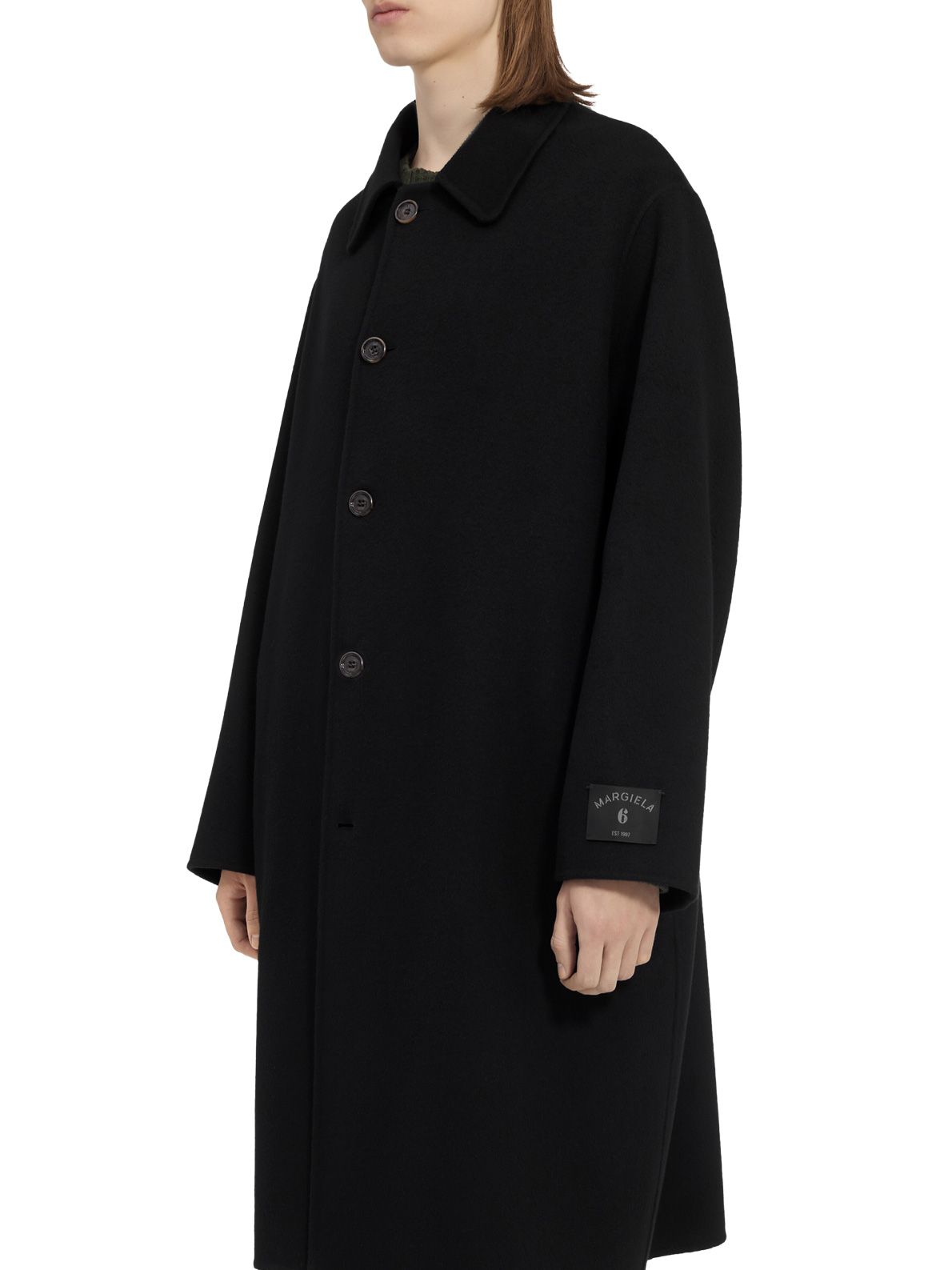 oversized black wool coat MM6 MAISON MARGIELA