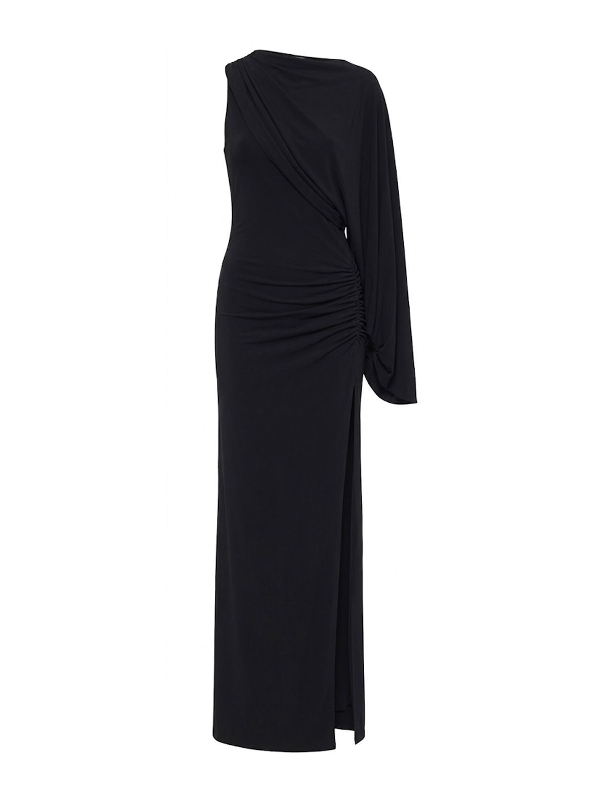 selene one shoulder maxi dress black 