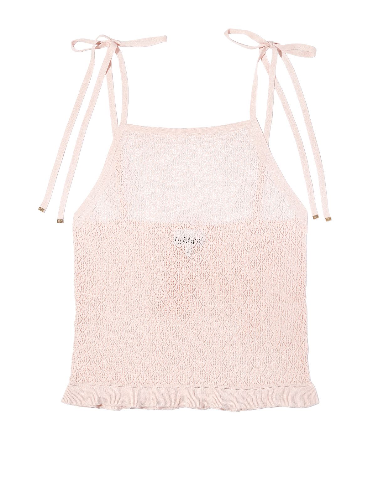 shiny viscose pointelle top lilac