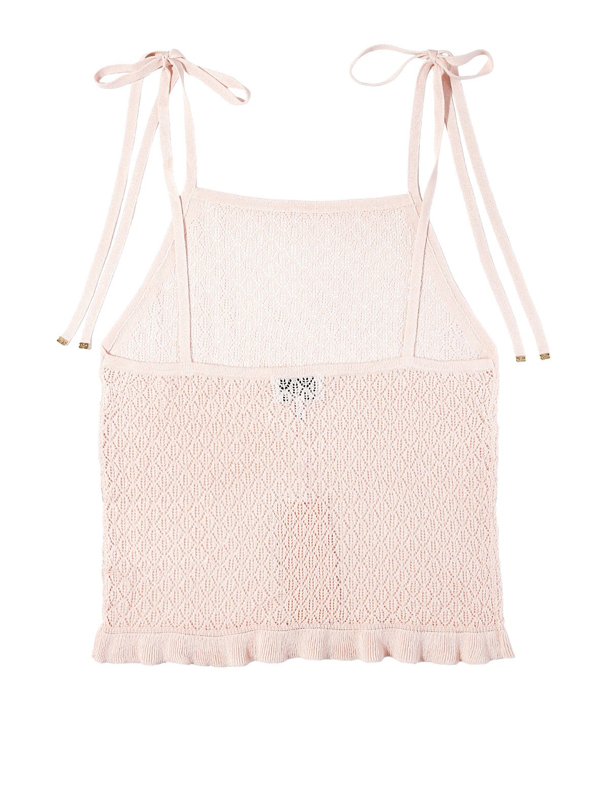 shiny viscose pointelle top lilac GANNI