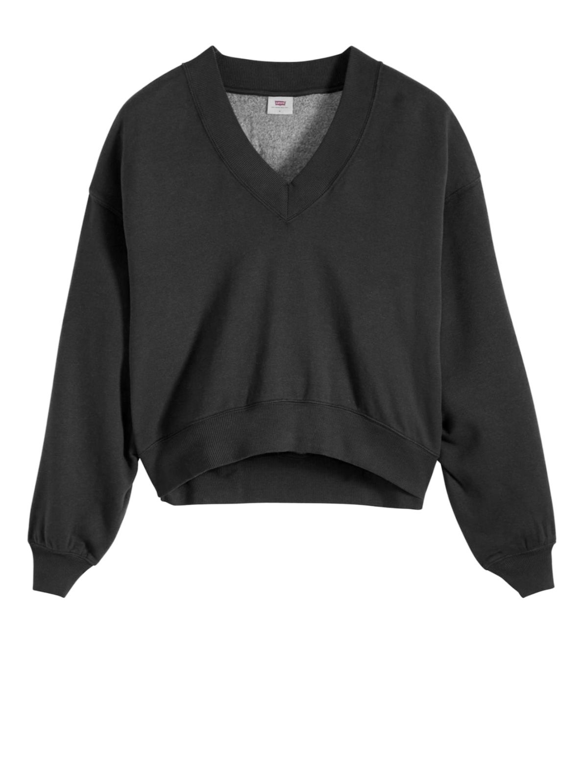 Felpa vintage con scollo a V nera
