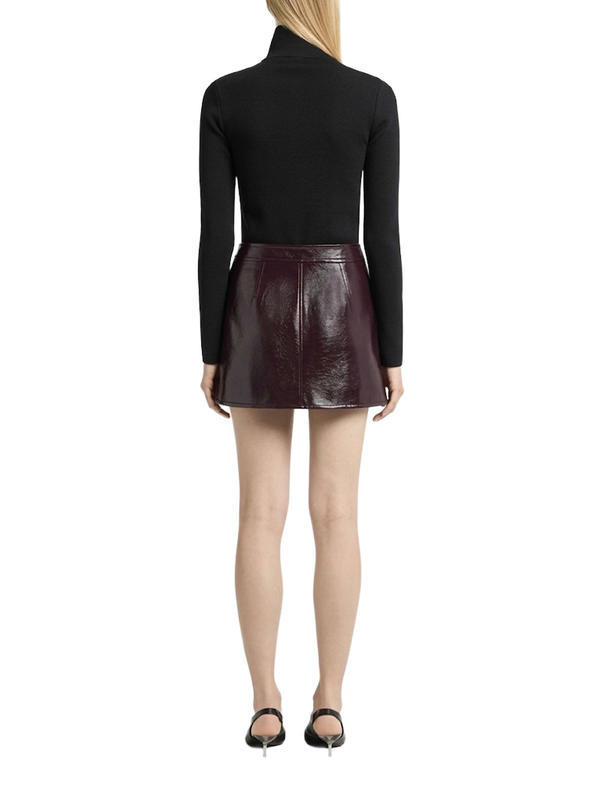vinyle reedition skirt burgundy COURREGES