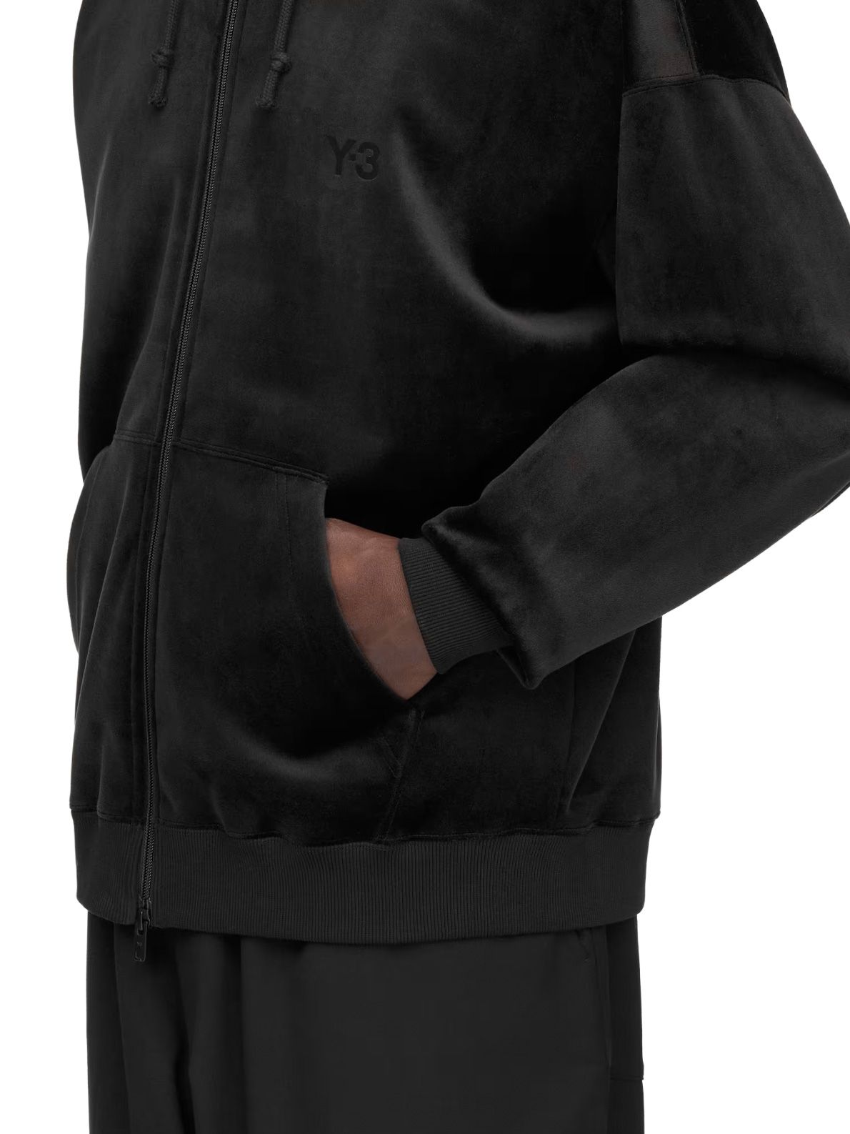 velvet zip hoodie black Y-3