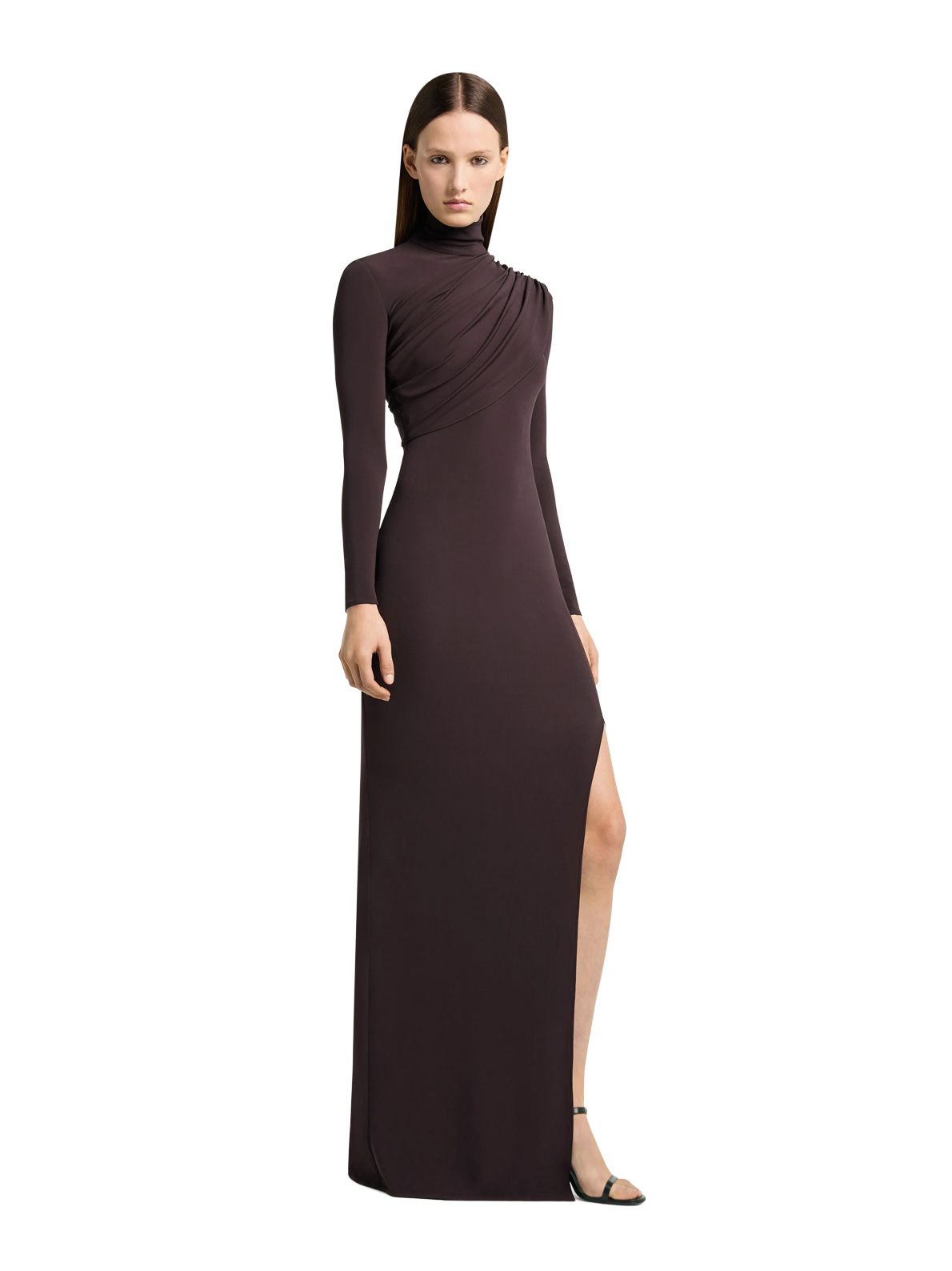 twist jersey gown burgundy COURREGES