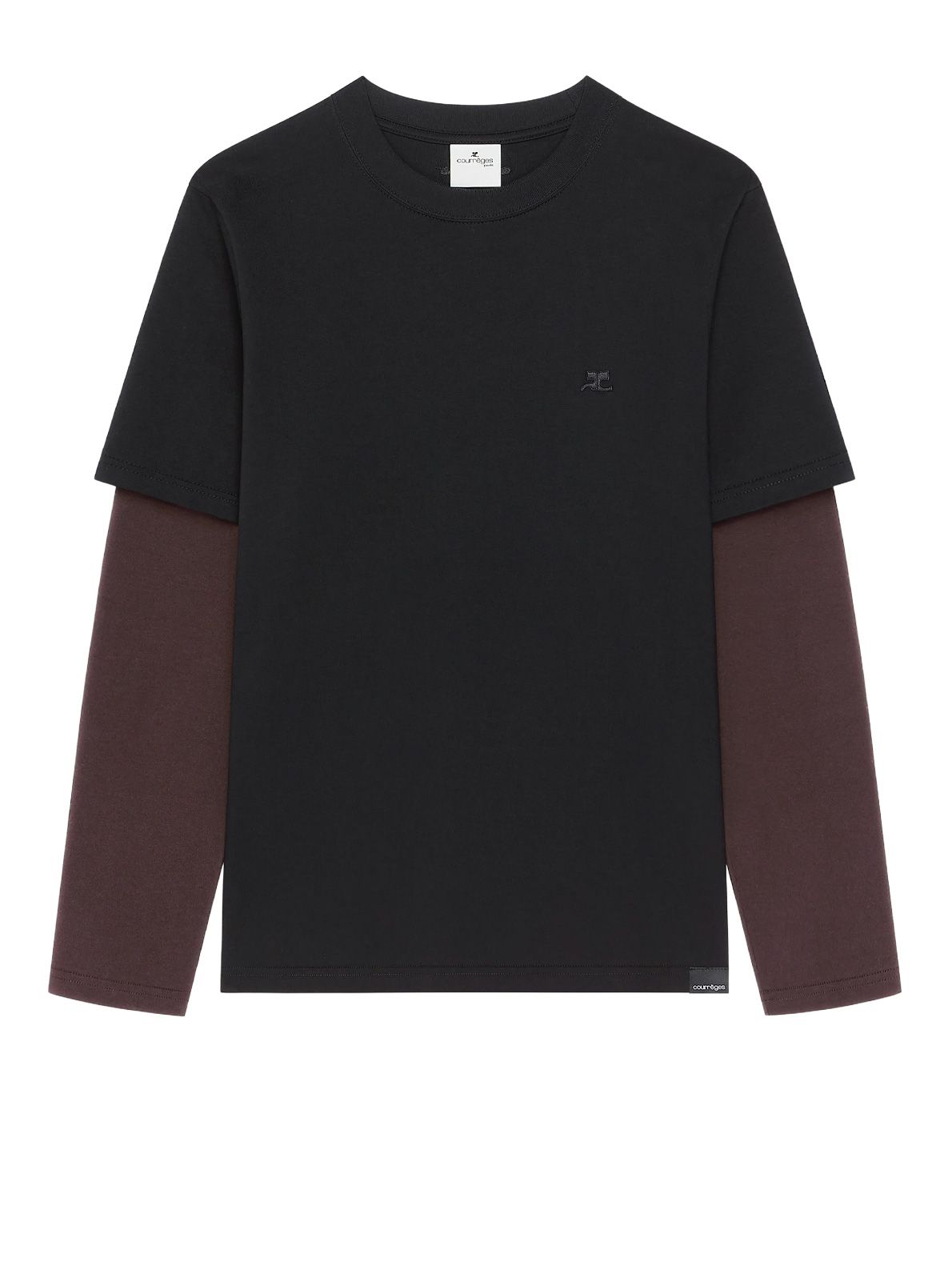 t-shirt a doppia manica nera 