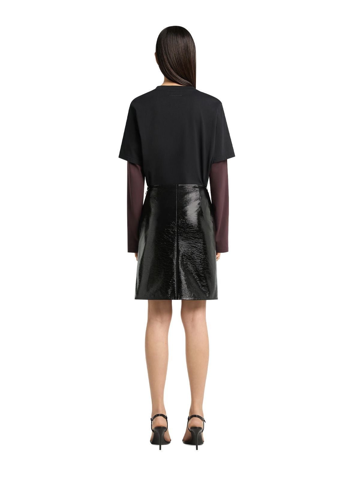 t-shirt a doppia manica nera  COURREGES