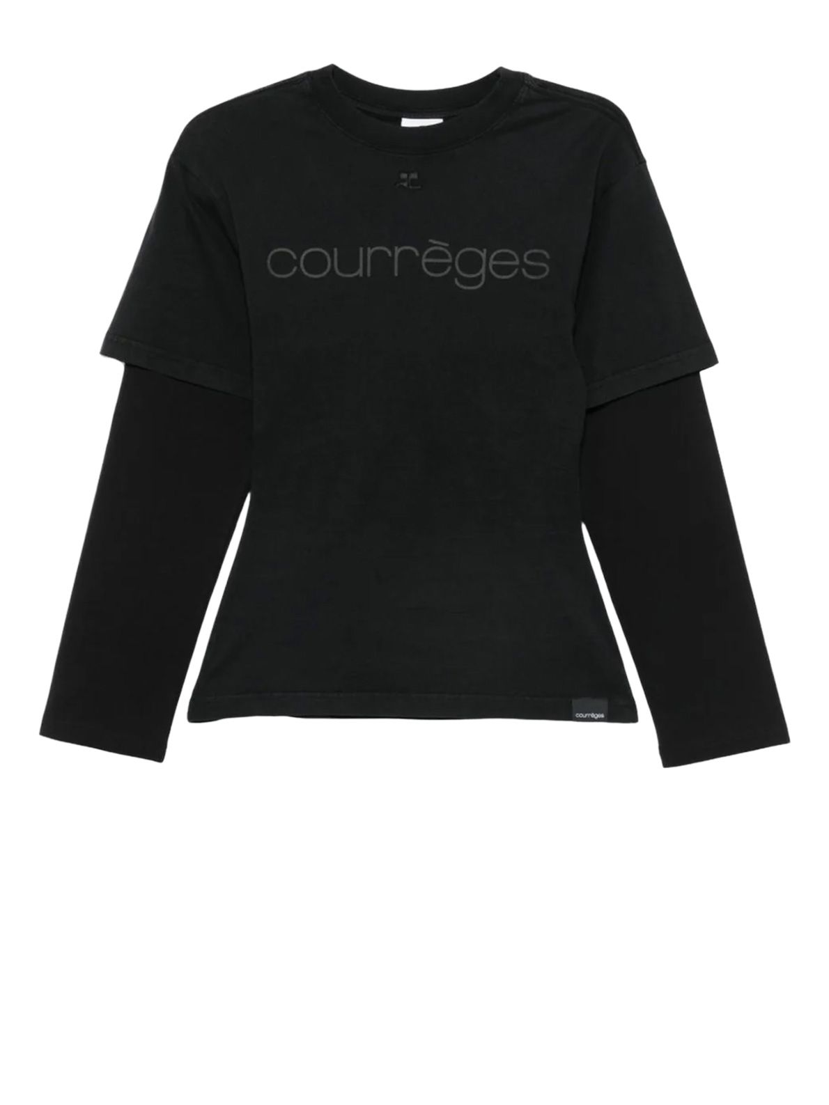 logo print double sleeves t-shirt black 