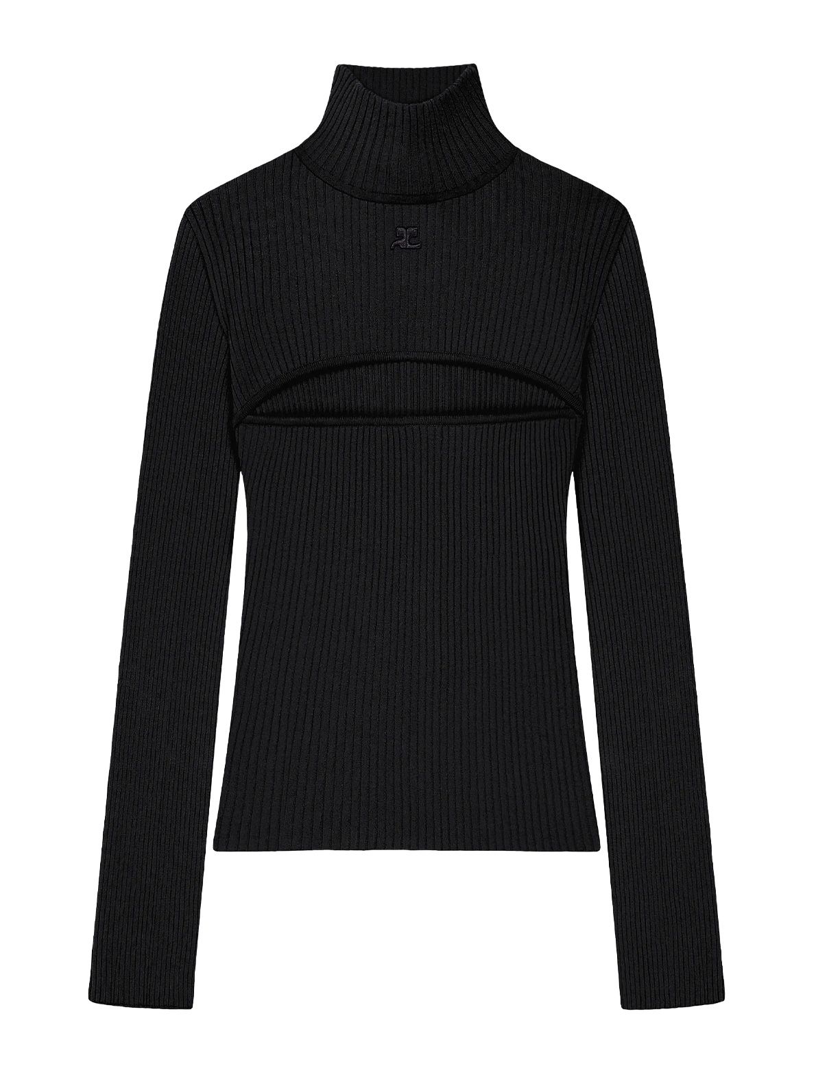 maglione a coste nero