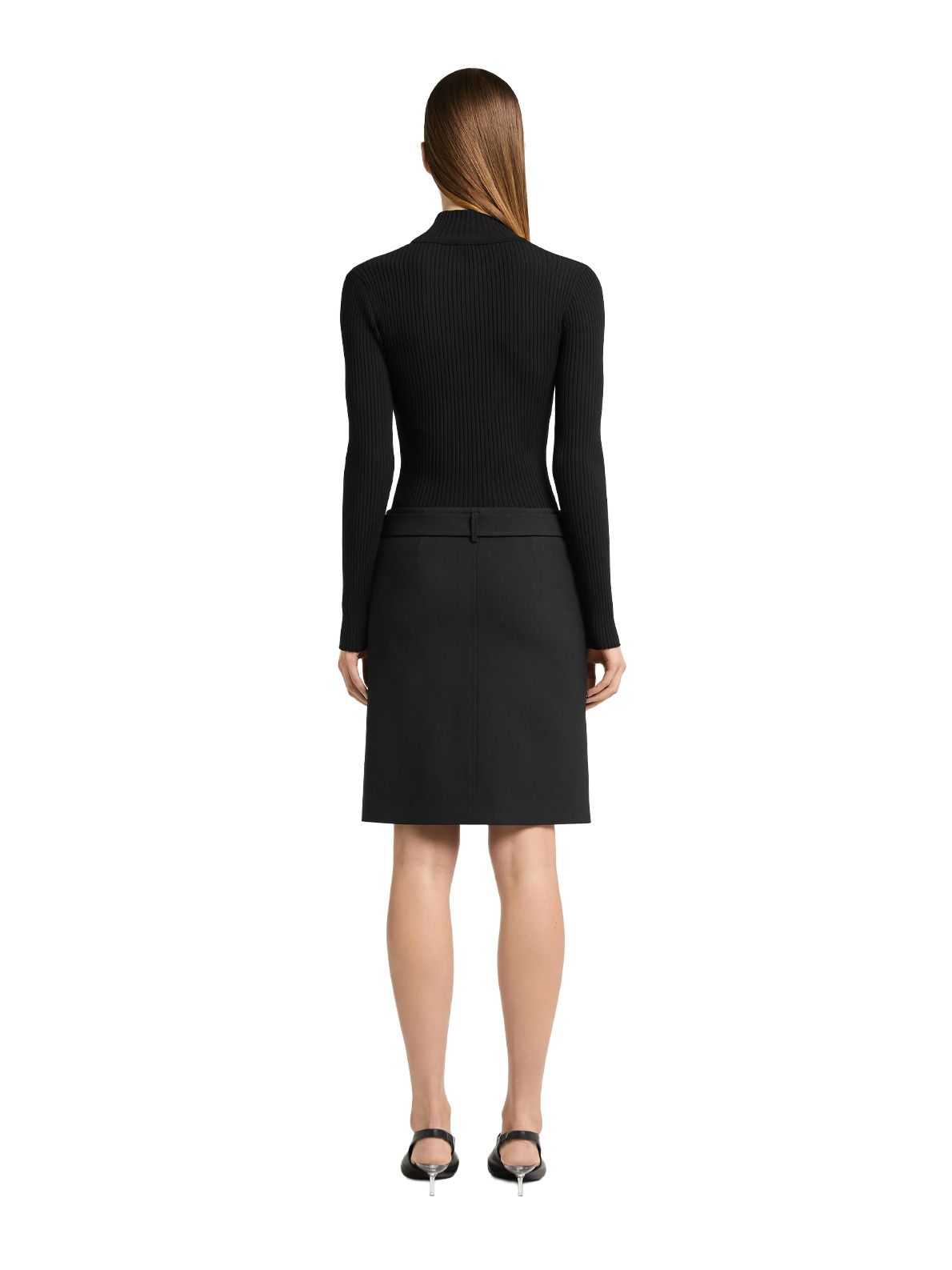 maglione a coste nero COURREGES