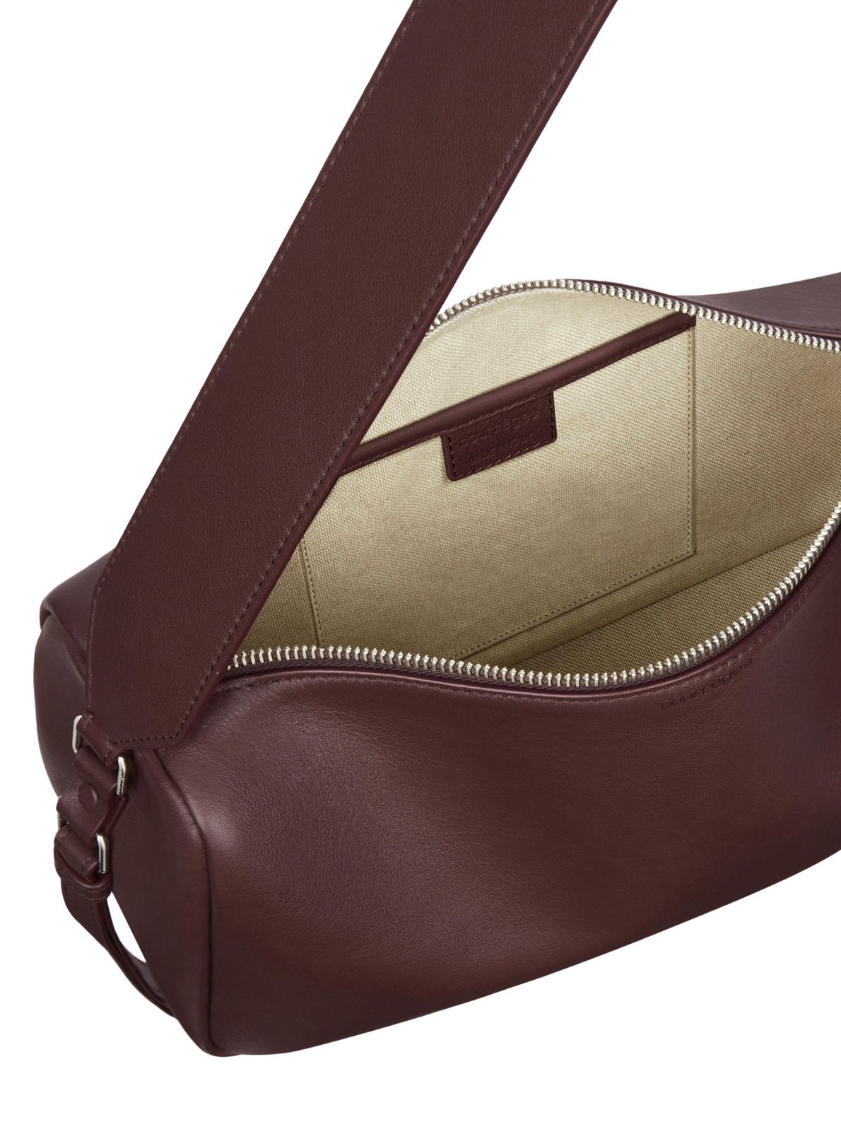 borsa in pelle di vitello media tre sessanta borsa bordeaux COURREGES