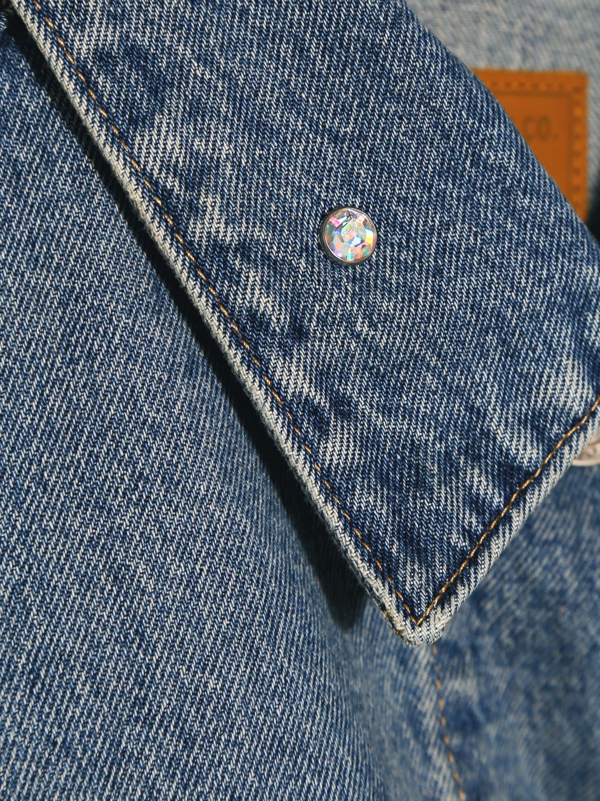 Jacket loose crop trucker trip on blue LEVI'S