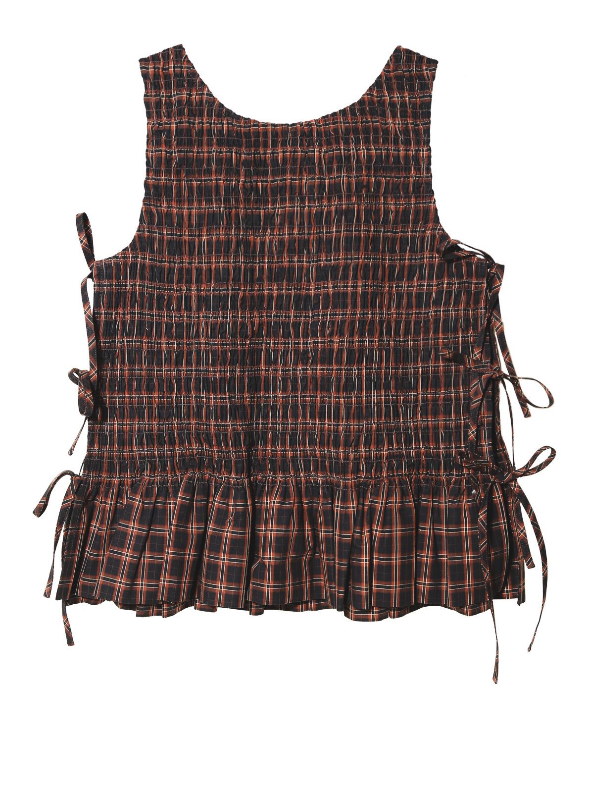 Brown tie string top