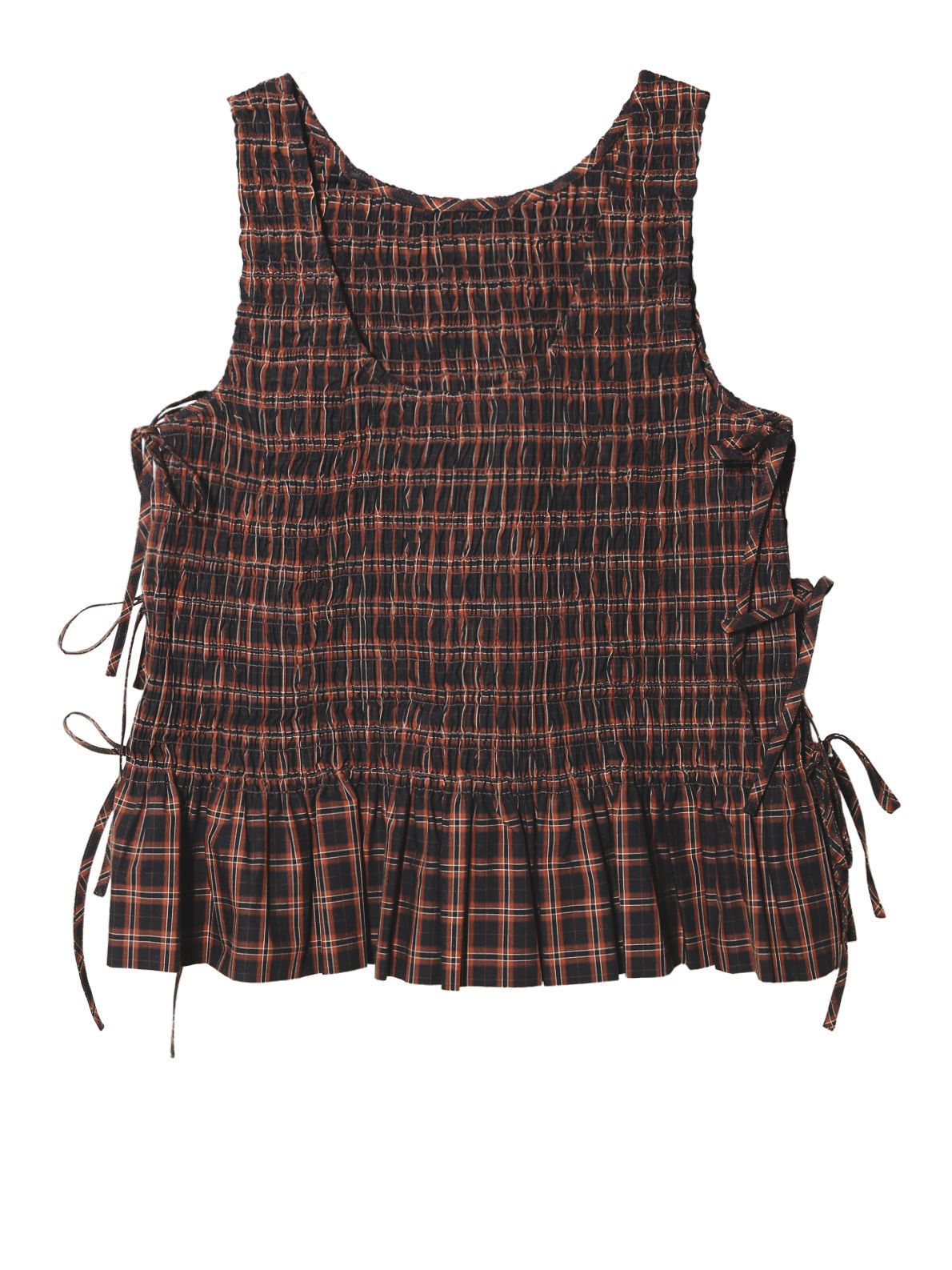 Brown tie string top GANNI