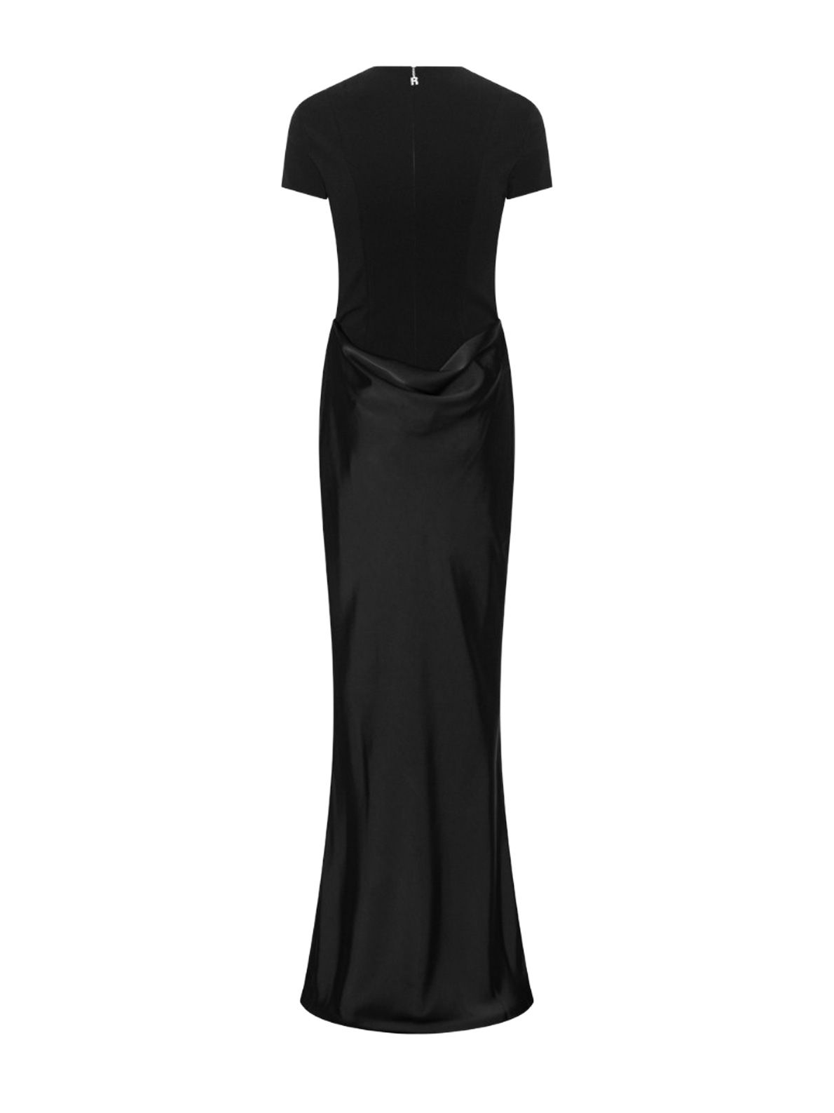 Black capsleeve draped maxi dress ROTATE