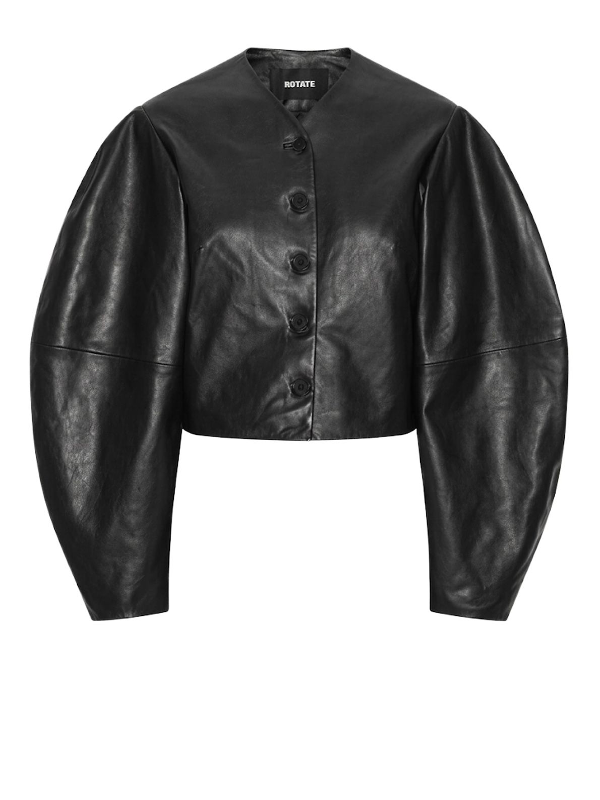 Black fitted leather jacket