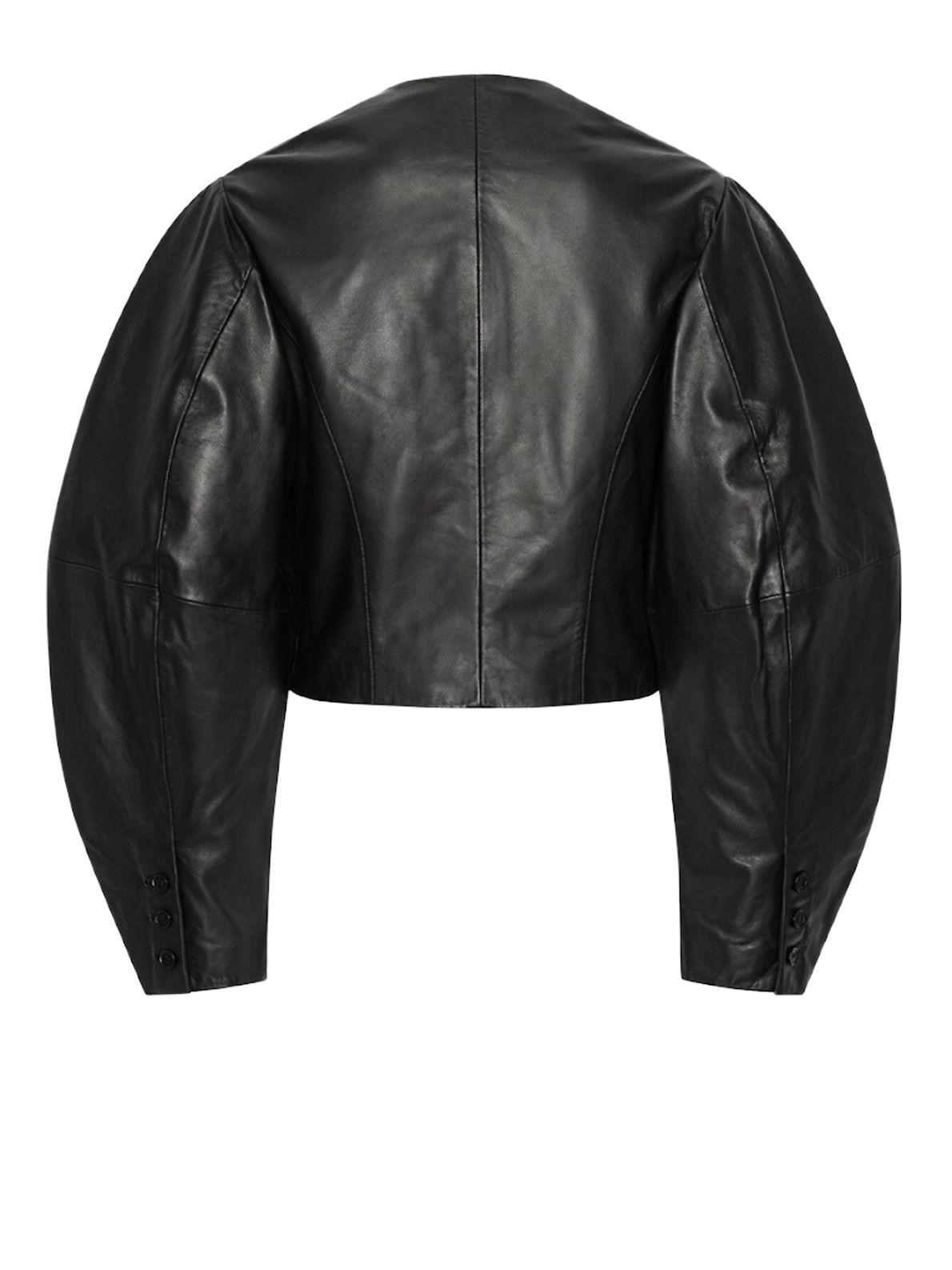 Black fitted leather jacket ROTATE