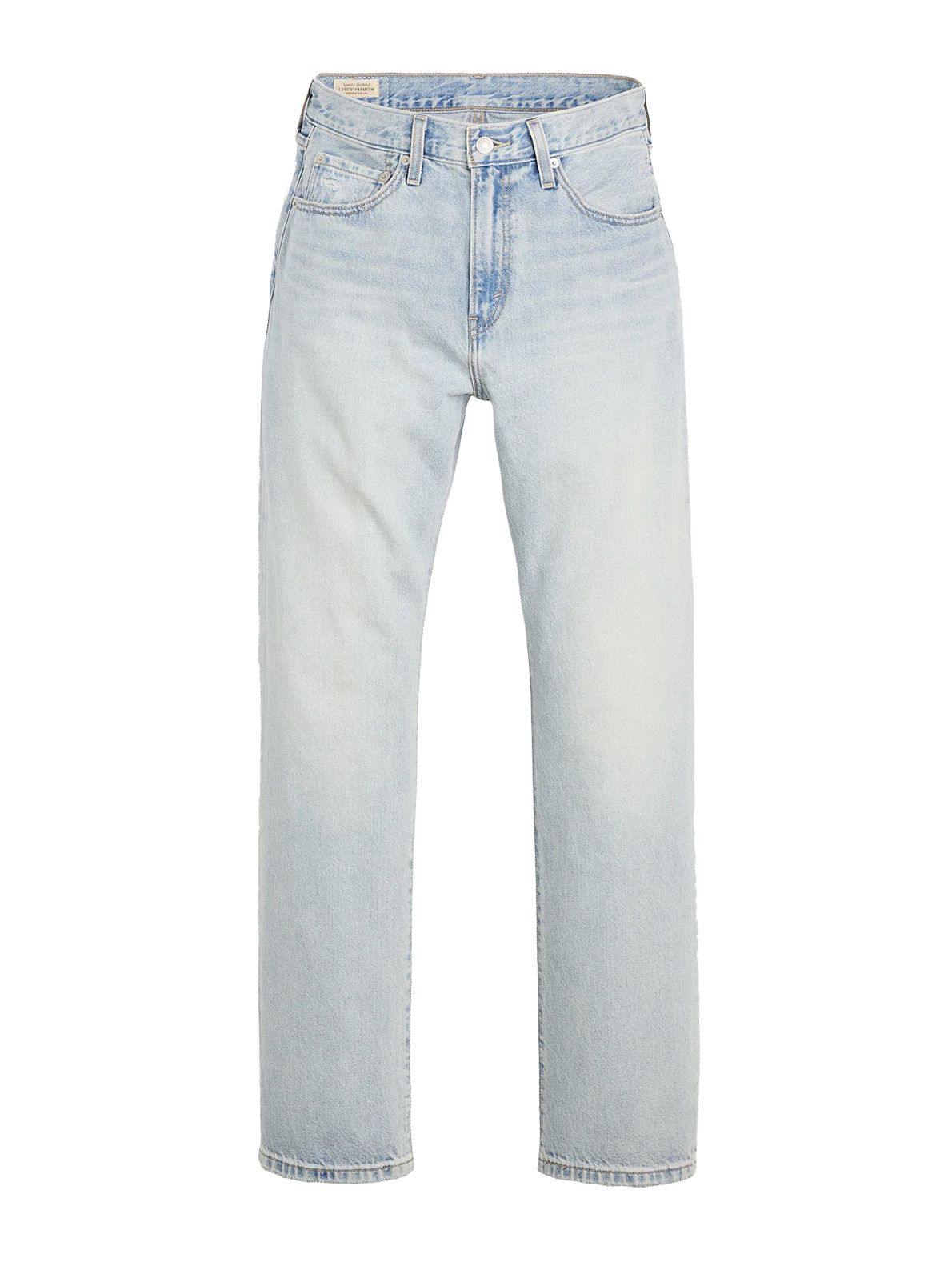 Pantalone a vita alta con gamba dritta blu