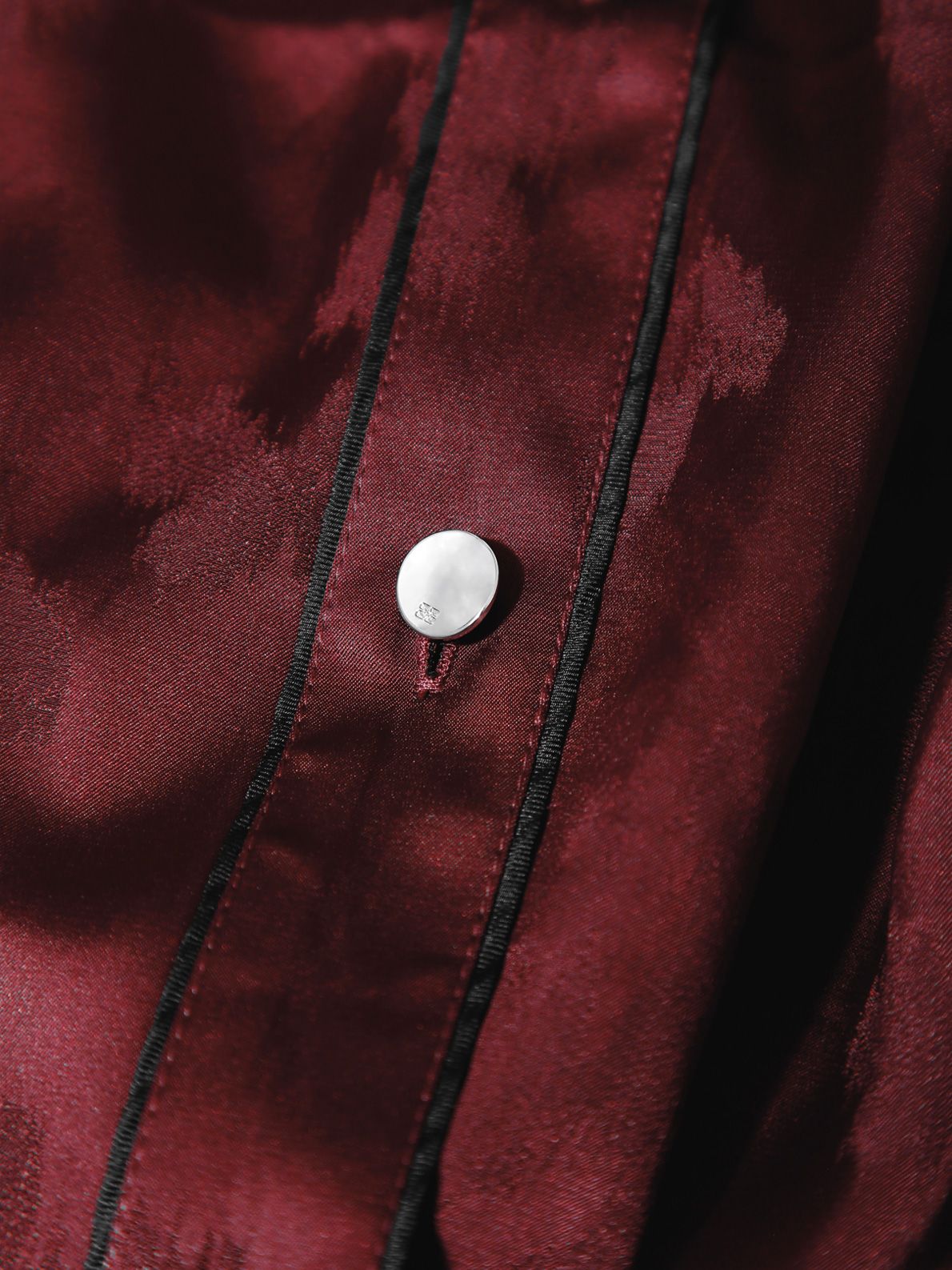 Fluid satin jacquard long sleeve shirt red GANNI
