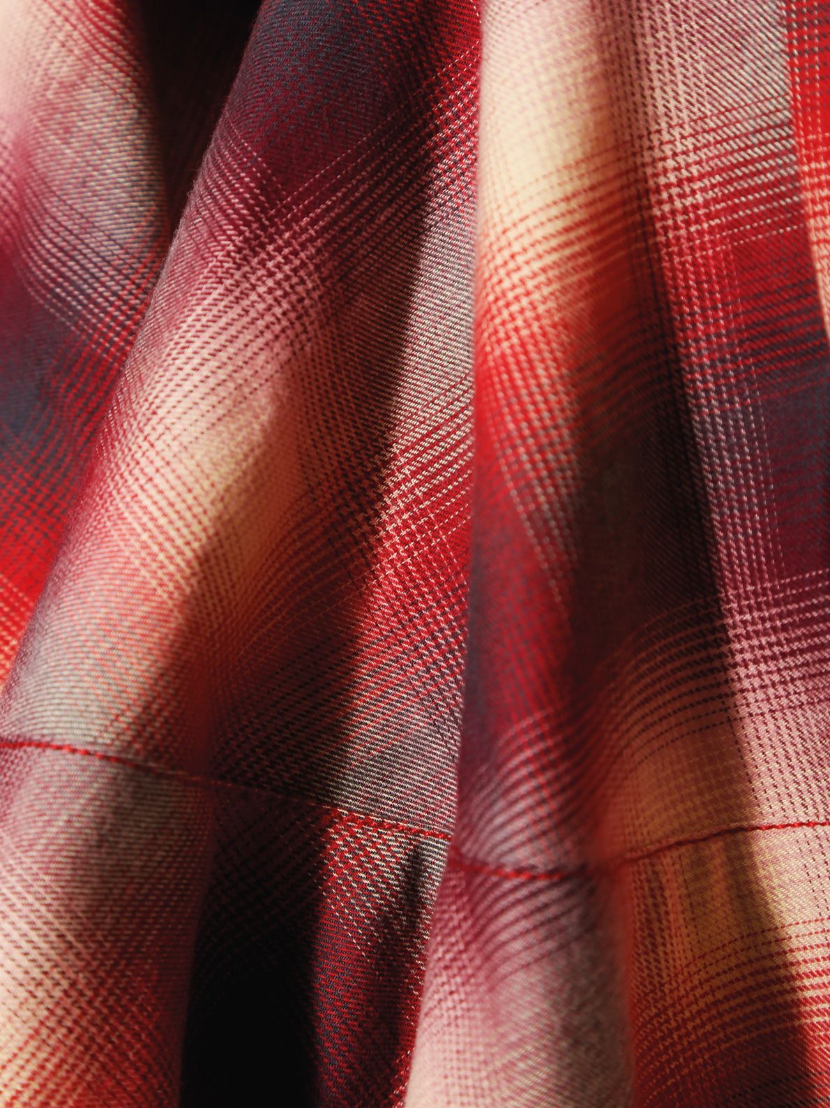 Camicia a quadri in flanella di cotone color vino rosso GANNI