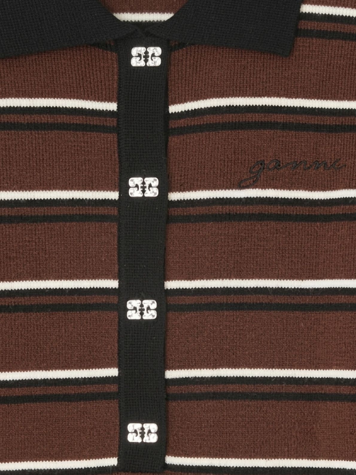Mini ribbed merino polo multi GANNI