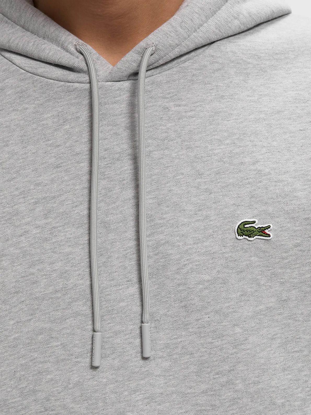 Felpa grigia con cappuccio LACOSTE