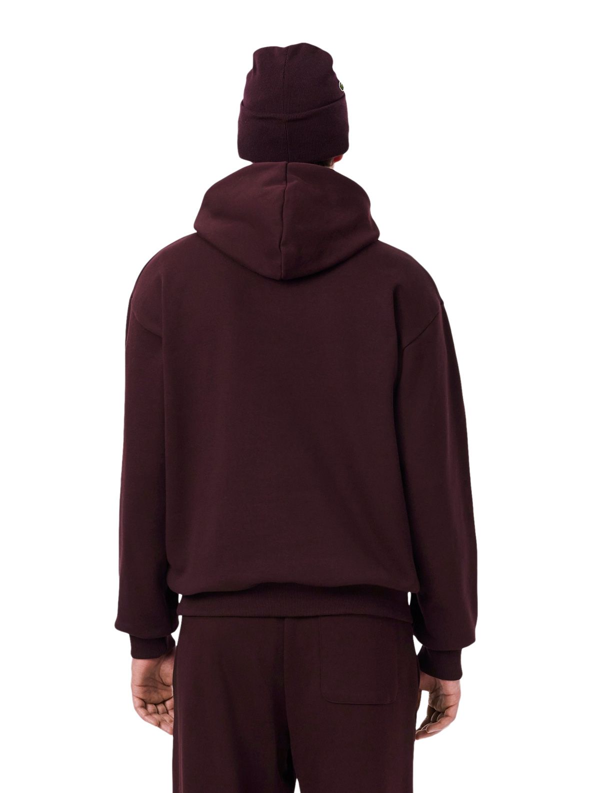 Felpa con cappuccio bordeaux LACOSTE