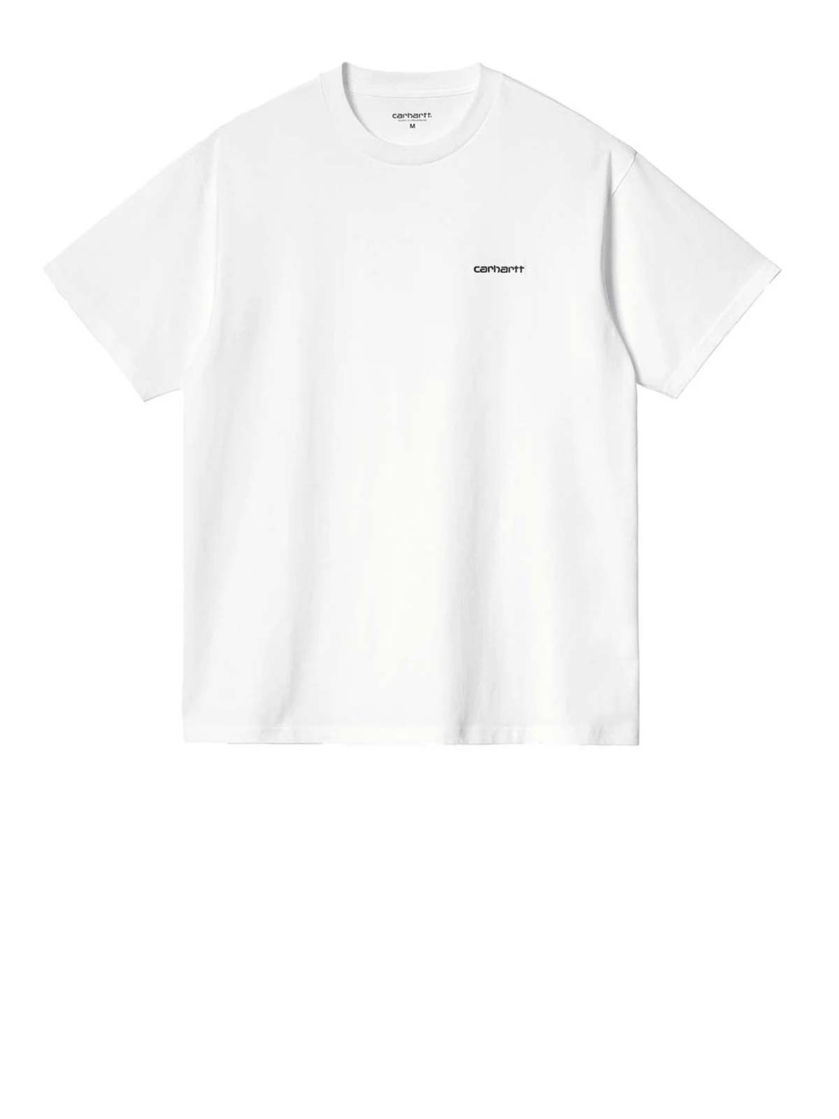 script embroidery t-shirt white