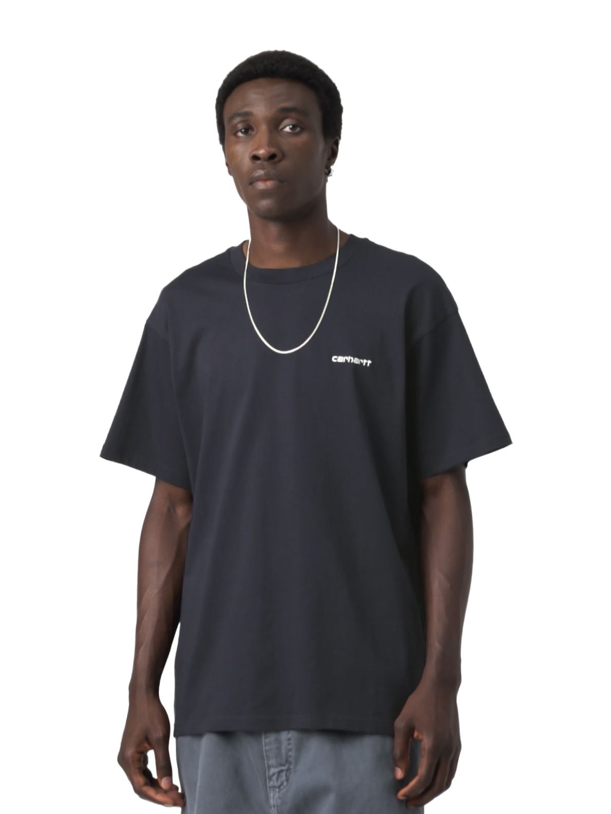 script embroidery t-shirt navy CARHARTT WIP