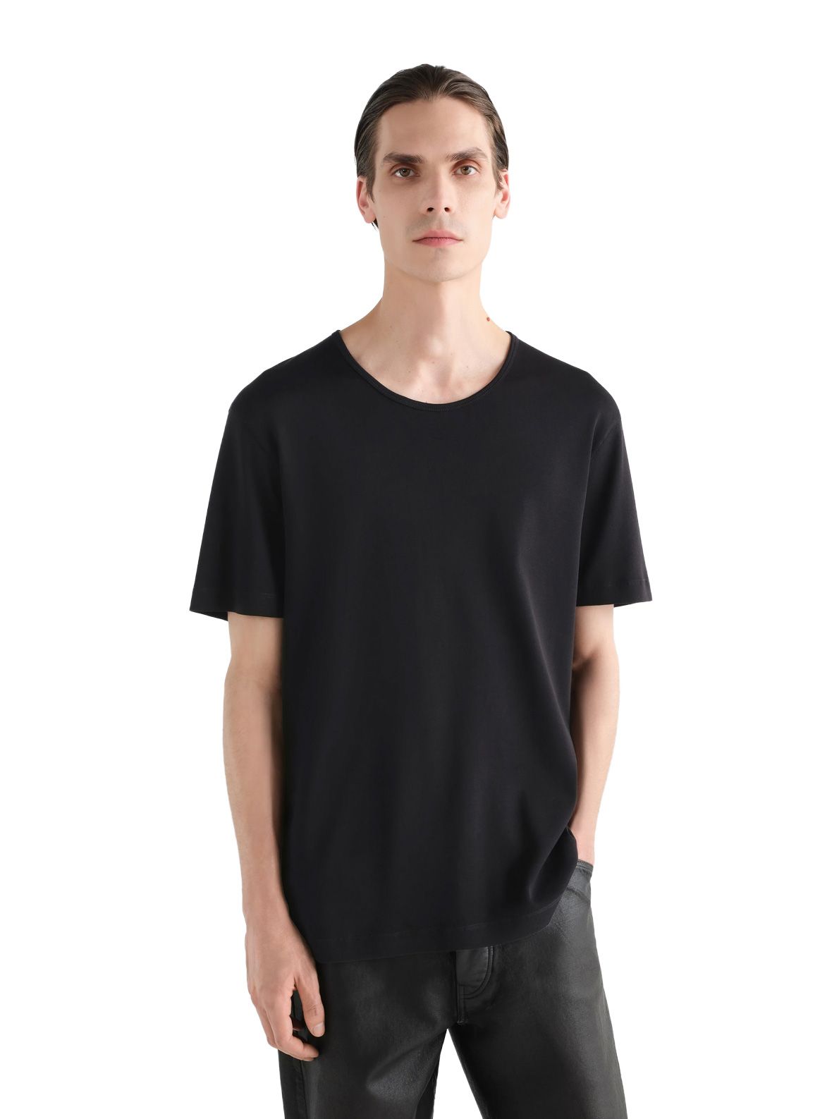 T-SHIRT CON SCOLLO A U NERA LEMAIRE