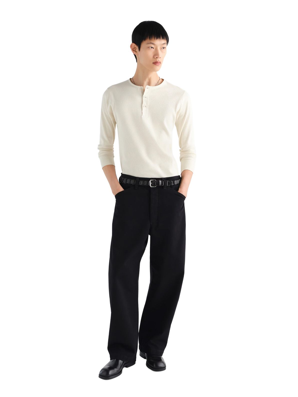 MAGLIA HENLEY A MANICHE LUNGHE BIANCA LEMAIRE
