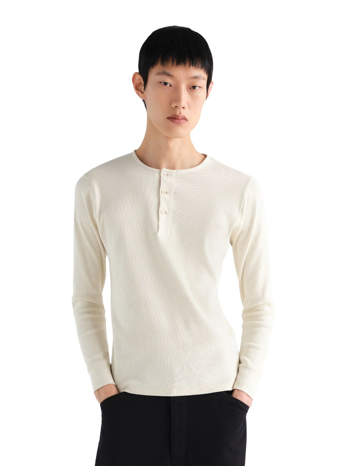 MAGLIA HENLEY A MANICHE LUNGHE BIANCA LEMAIRE
